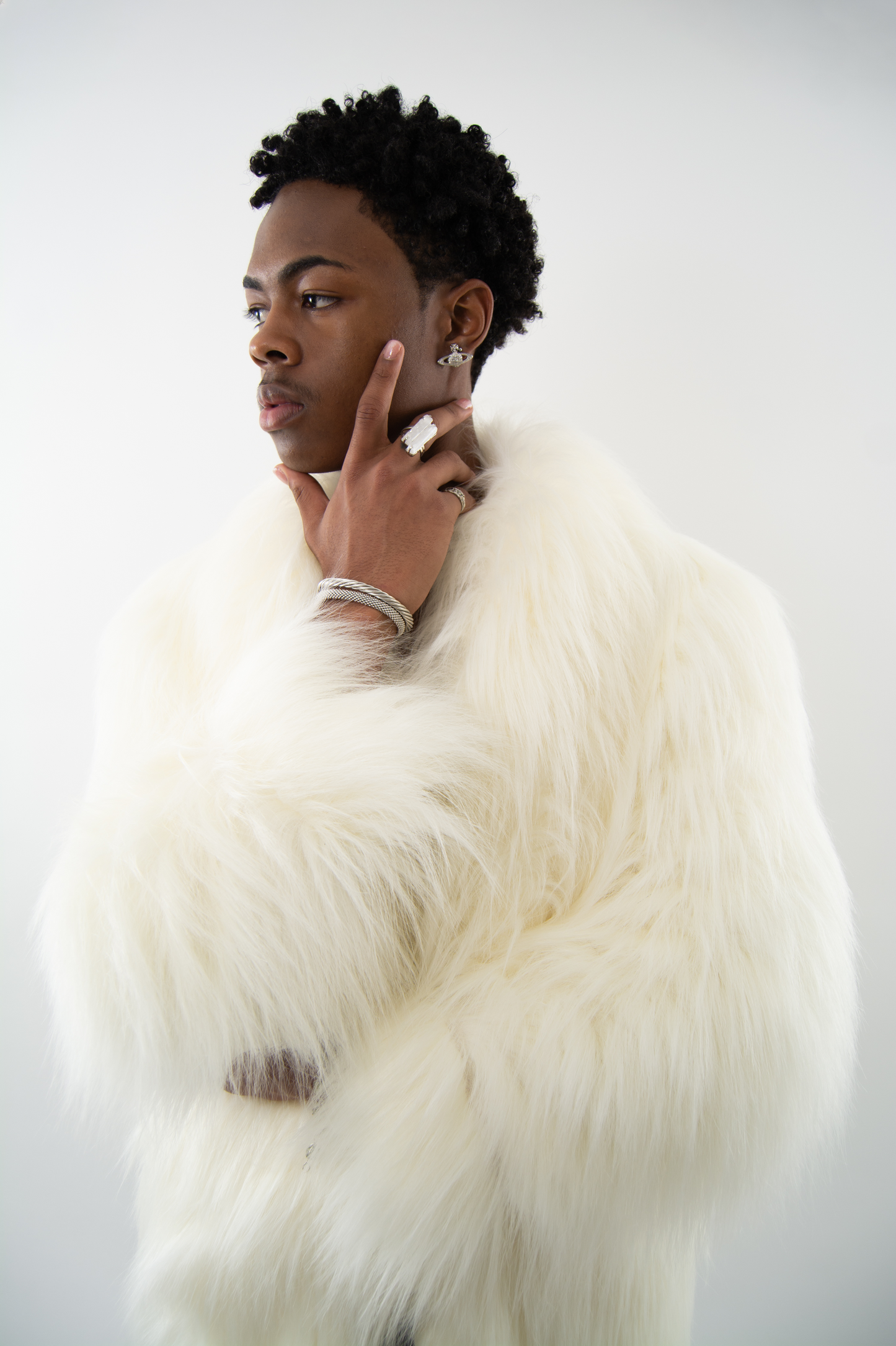 Faux Fur Shawl (Crème)