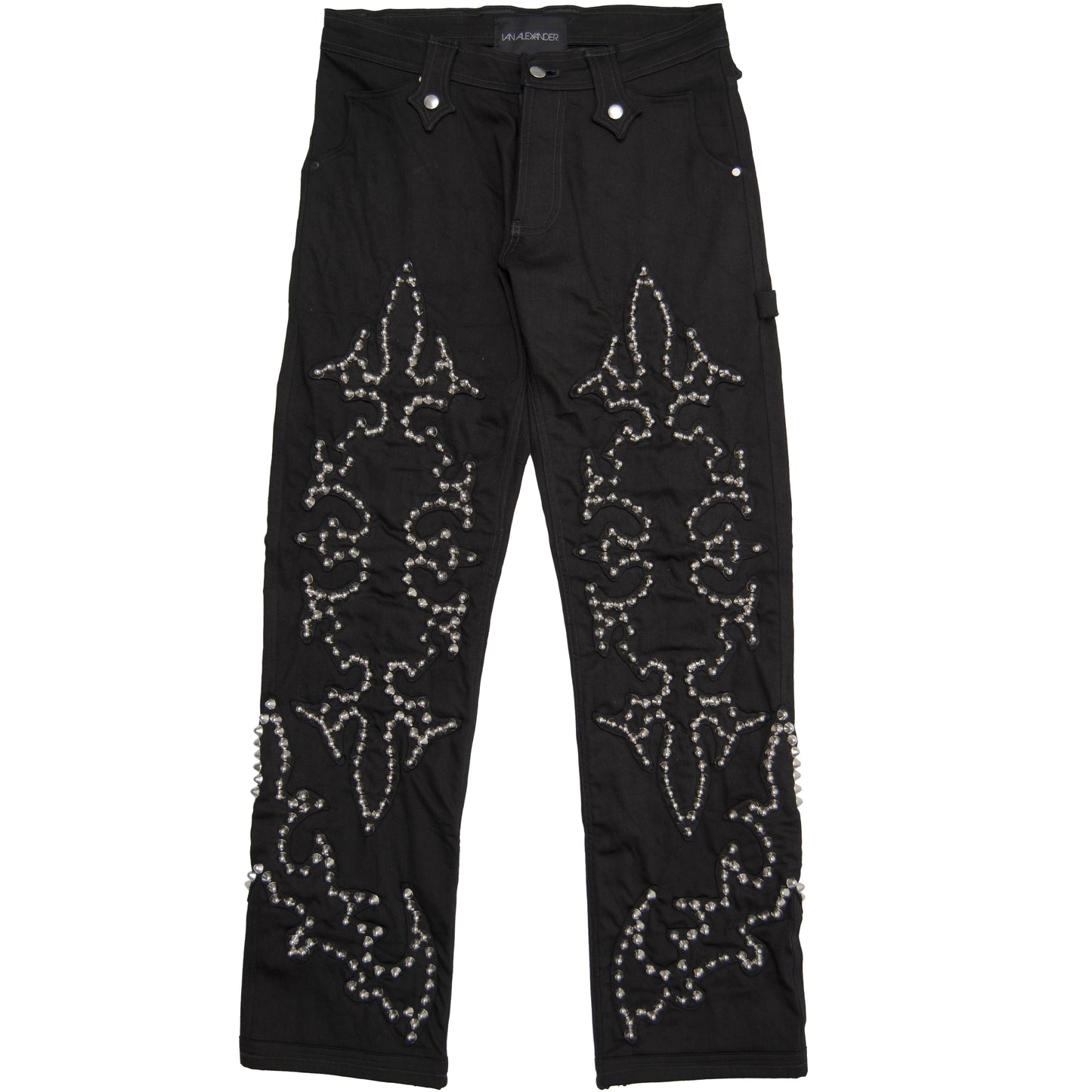 STUDDED DOUBLE KNEE DENIM