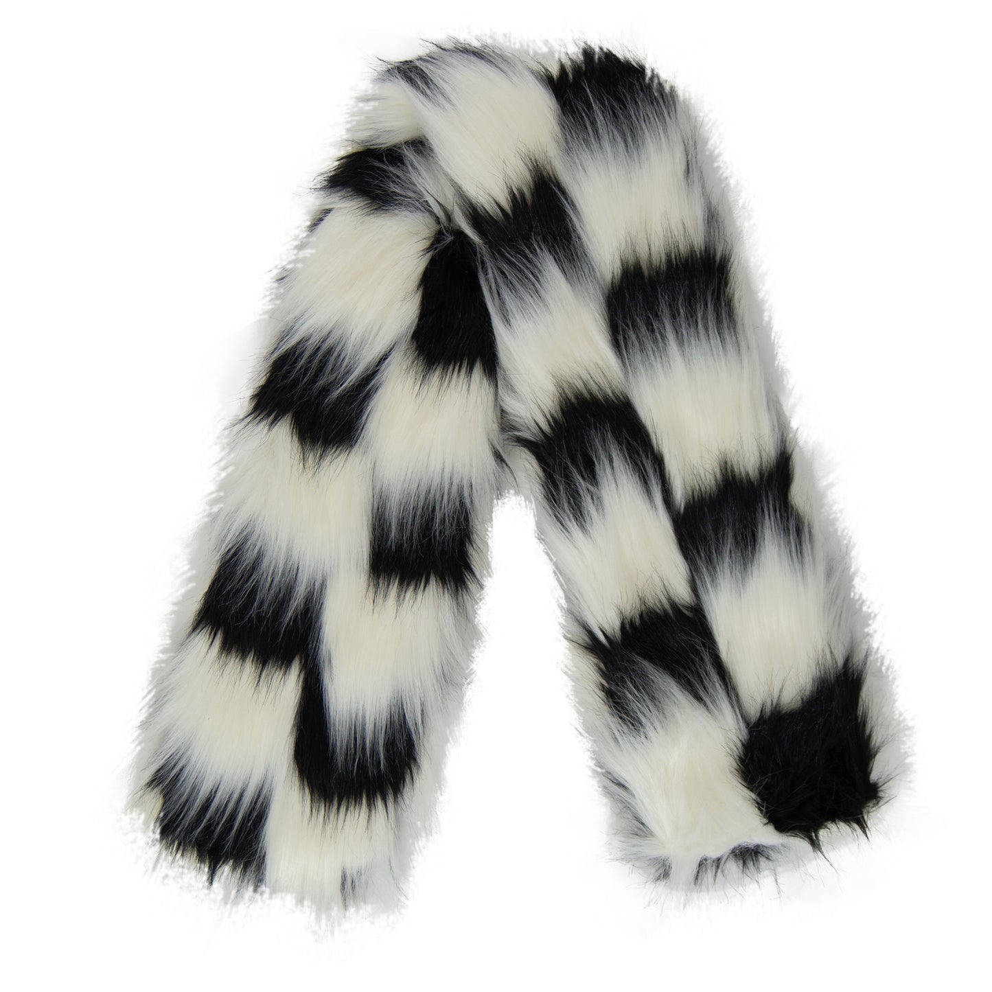 Faux Fur Checkered Scarf