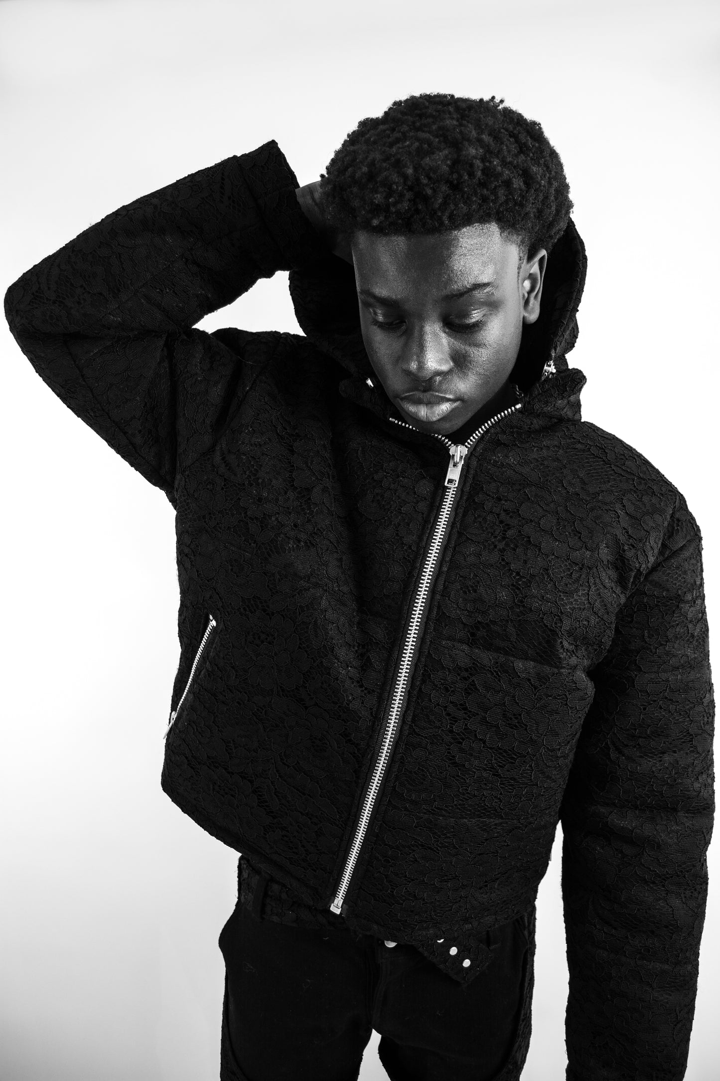 Lace Flooded Quilted Jacket