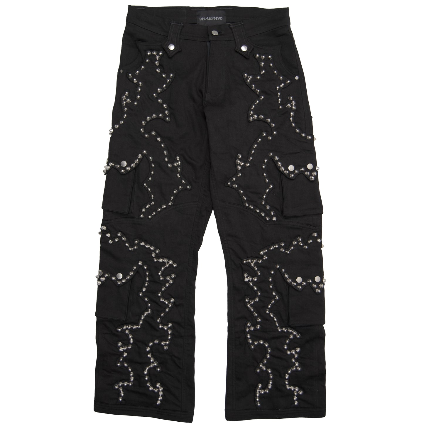 STUDDED WESTERN GOTH CARGO DENIM