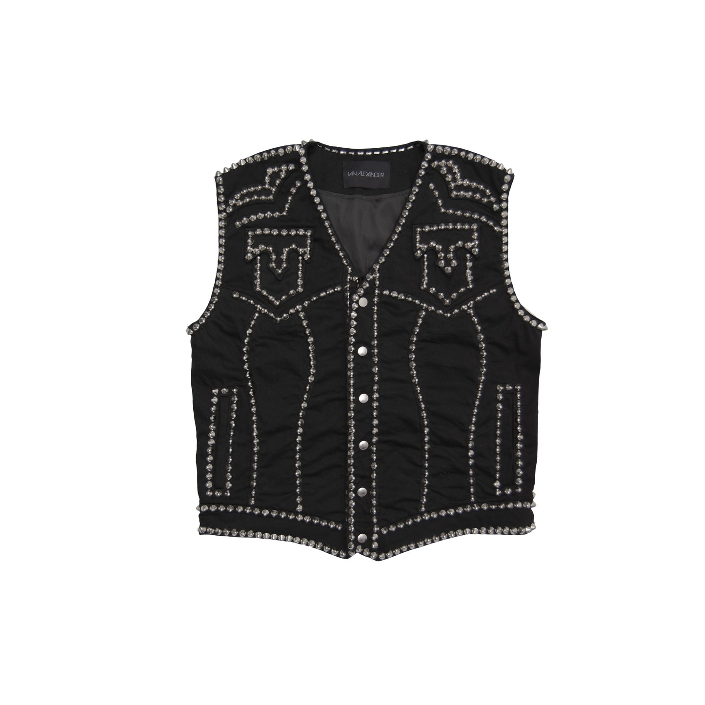 STUDDED DENIM VEST