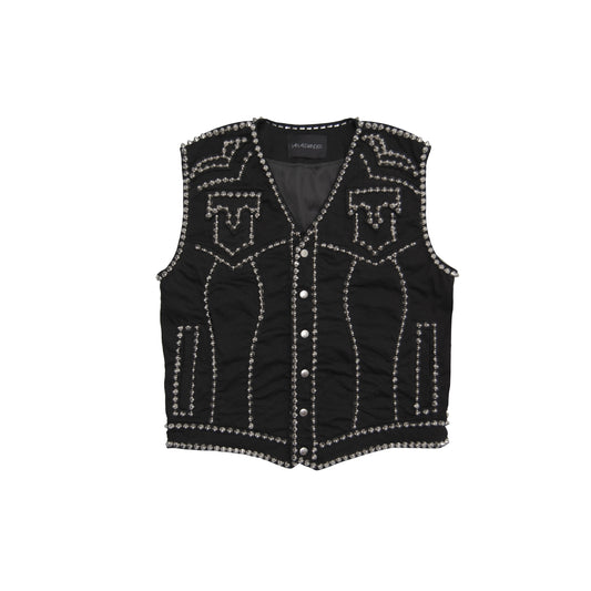 STUDDED DENIM VEST