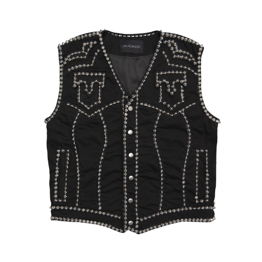 STUDDED DENIM VEST